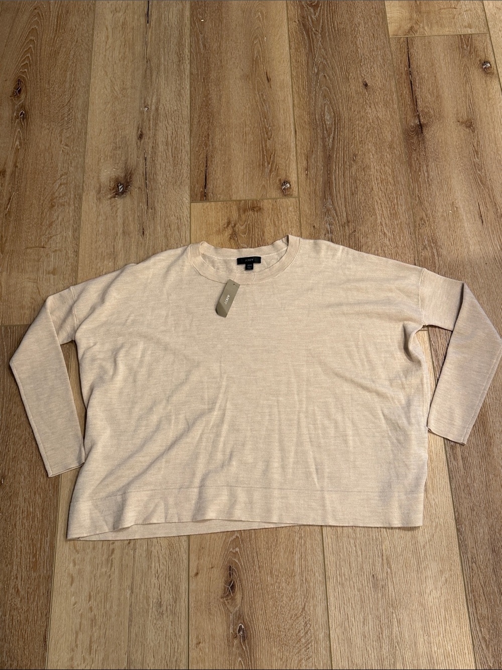 J.Crew | Soft Cream Crewneck Lightweight Sweater | 💯 Merino Wool | size XXS NWT